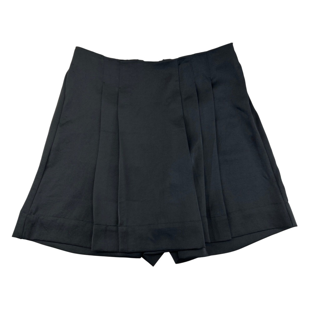 Banana‎ Republic Skort Womens M Black Pleated Side Zip Mini Casual Minimalist